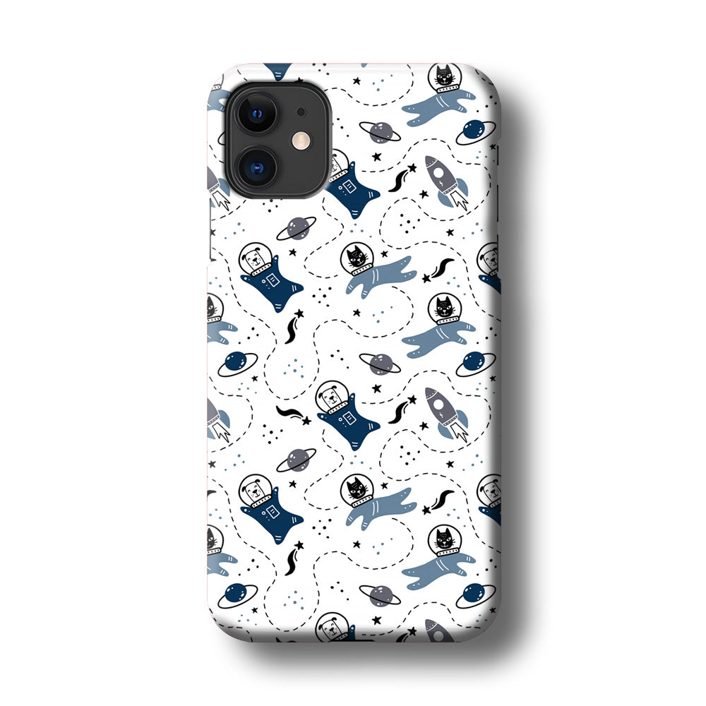 Animal Astronauts Dog and Cat in Space iPhone 11 3D Case