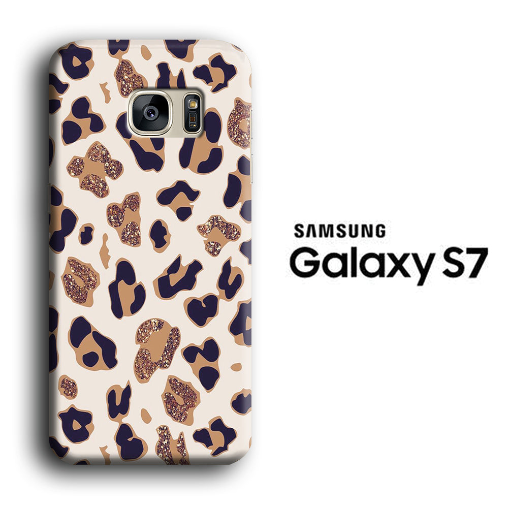 Animal Prints Jaguar Brown Glitter Samsung Galaxy S7 3D Case