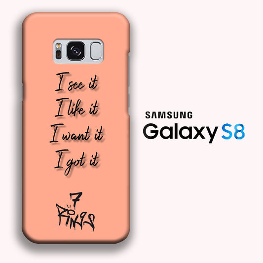 Ariana Grande 7 Rings Word Samsung Galaxy S8 3D Case