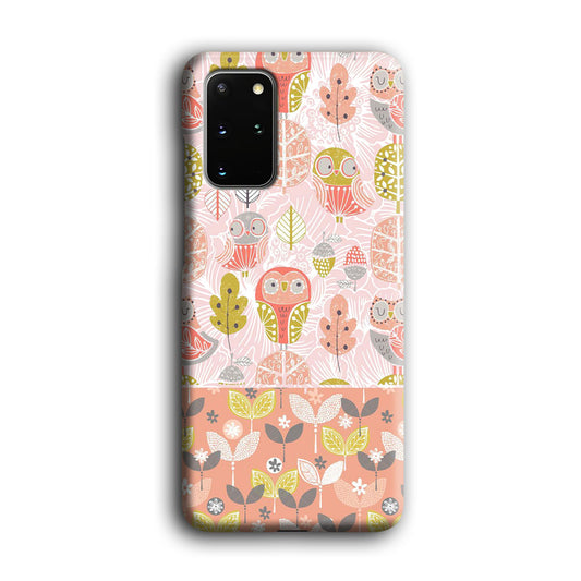 Art Owl Sketch and Love Leaves Samsung Galaxy S20 Plus 3D Case