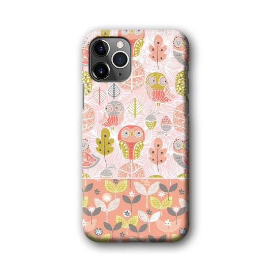 Art Owl Sketch and Love Leaves iPhone 11 Pro Max 3D Case
