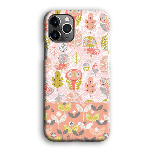 Art Owl Sketch and Love Leaves iPhone 12 Pro 3D Case