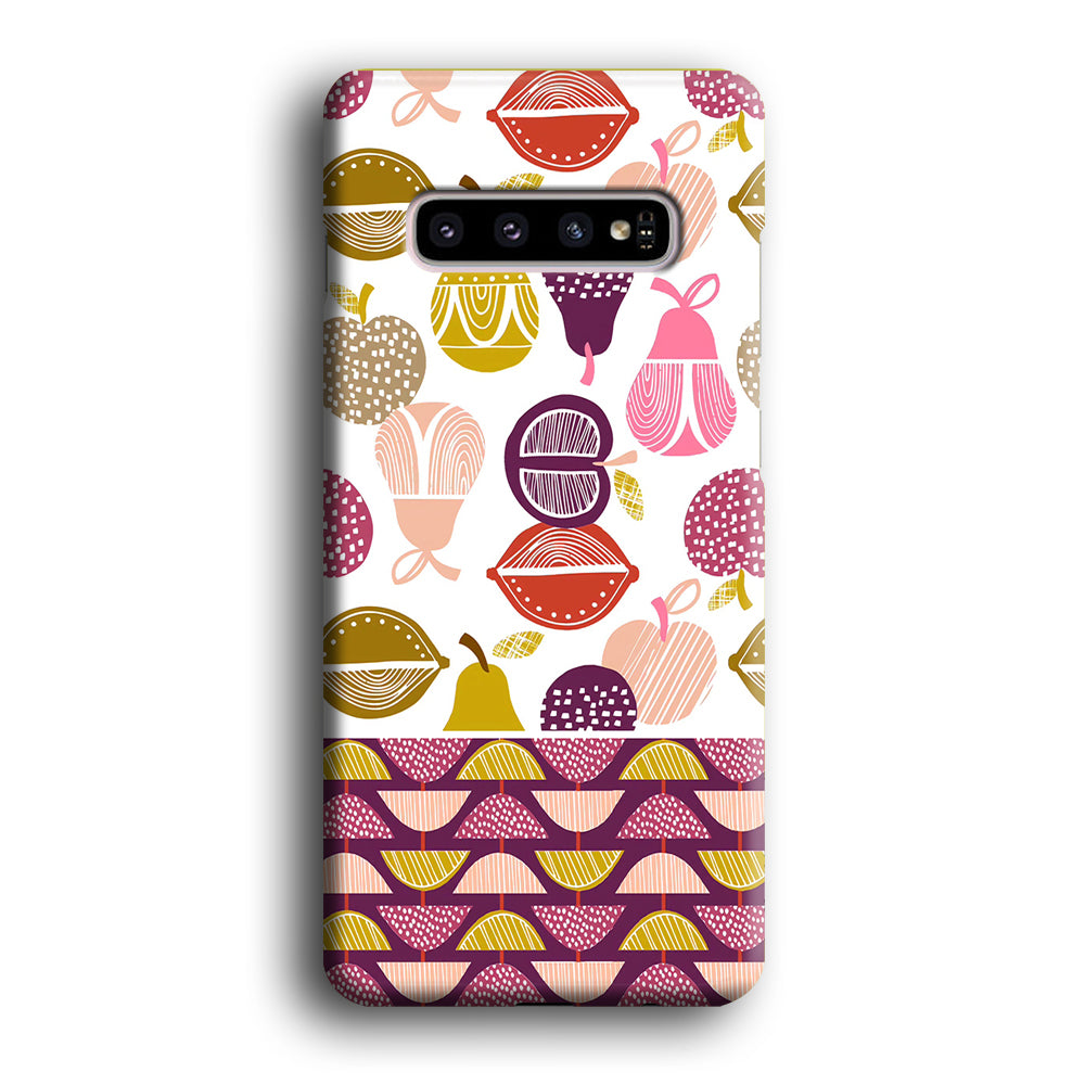 Art Fruits Draw Cover Samsung Galaxy S10 3D Case