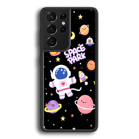 Astronaut Cute on Space Park Samsung Galaxy S21 Ultra Case