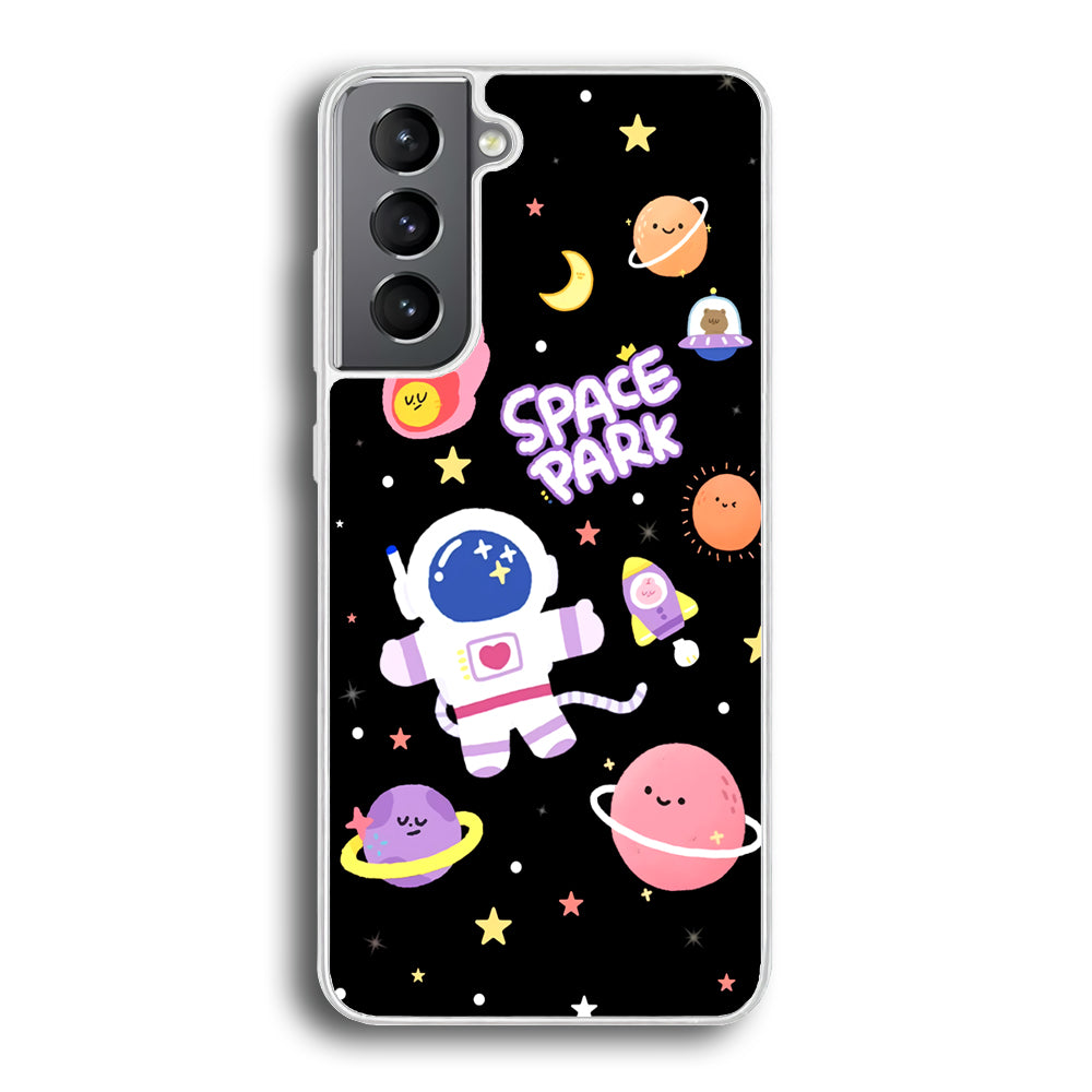 Astronaut Cute on Space Park Samsung Galaxy S21 Case