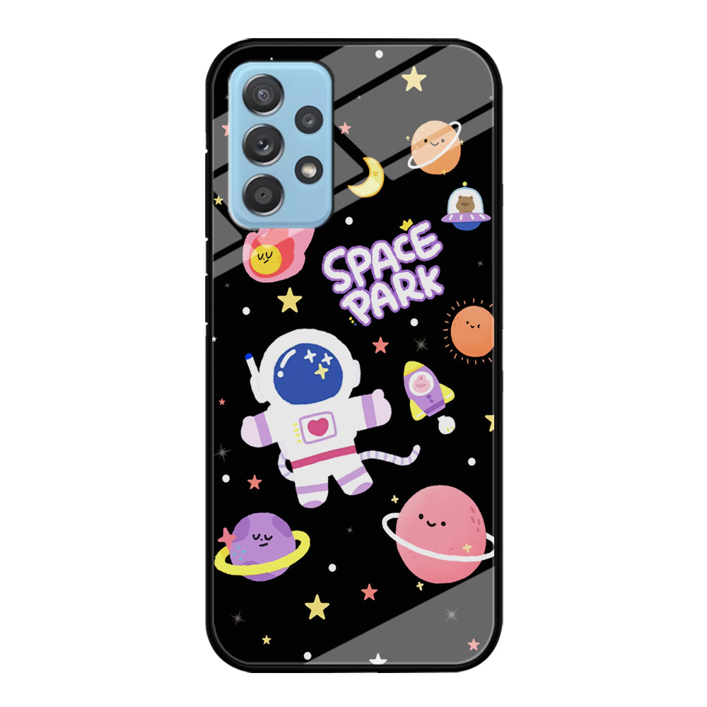 Astronaut Cute on Space Park Samsung Galaxy A72 Case