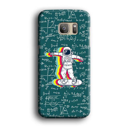 Astronaut Skate in Space Keep it Running Samsung Galaxy S7 Edge 3D Case