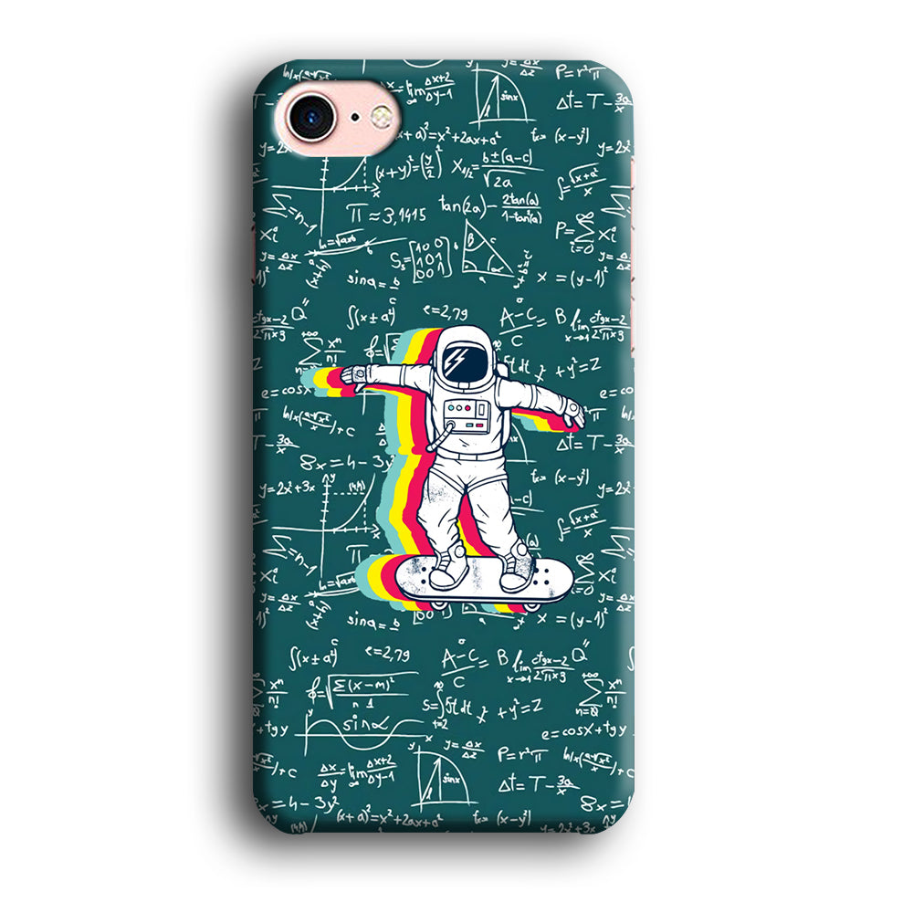 Astronaut Skate in Space Keep it Running iPhone 8 3D Case