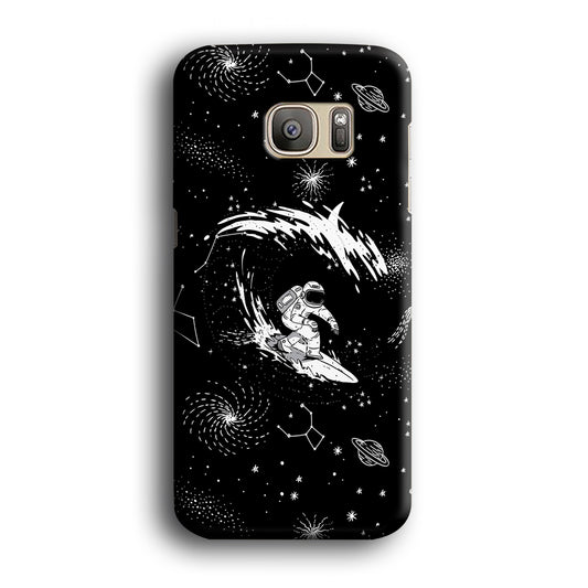 Astronaut Surfing at Stars Samsung Galaxy S7 3D Case