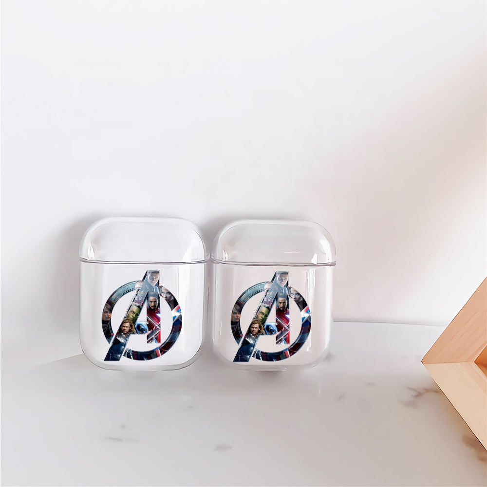 Avengers Logo Character Protective Clear Case Cover For Apple Airpods
