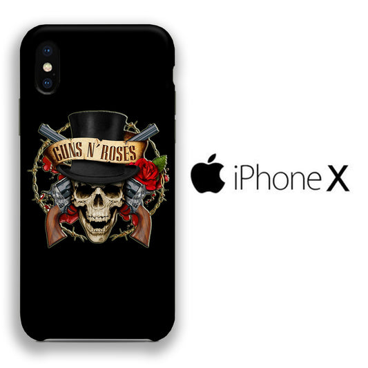 Band GnR Skull Rose iPhone X 3D Case