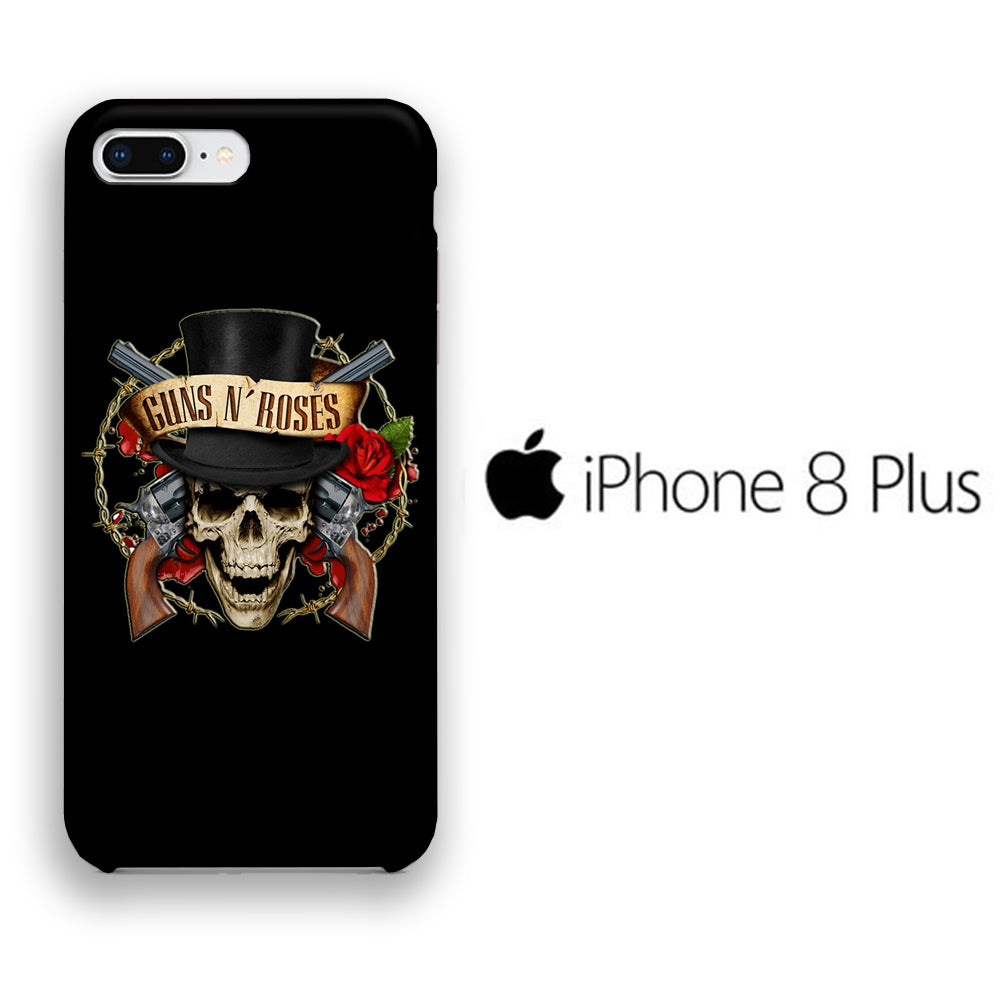 Band GnR Skull Rose iPhone 8 Plus 3D Case