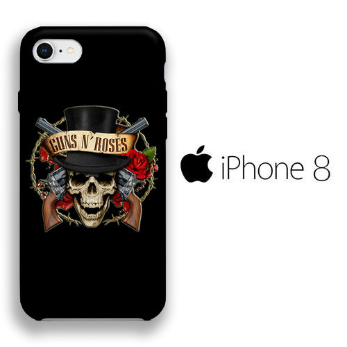 Band GnR Skull Rose iPhone 8 3D Case