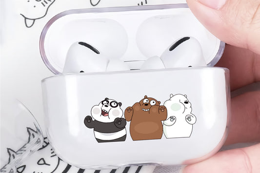 Bare Bears Trapped in Glass Protective Clear Case Cover For Apple Airpod Pro