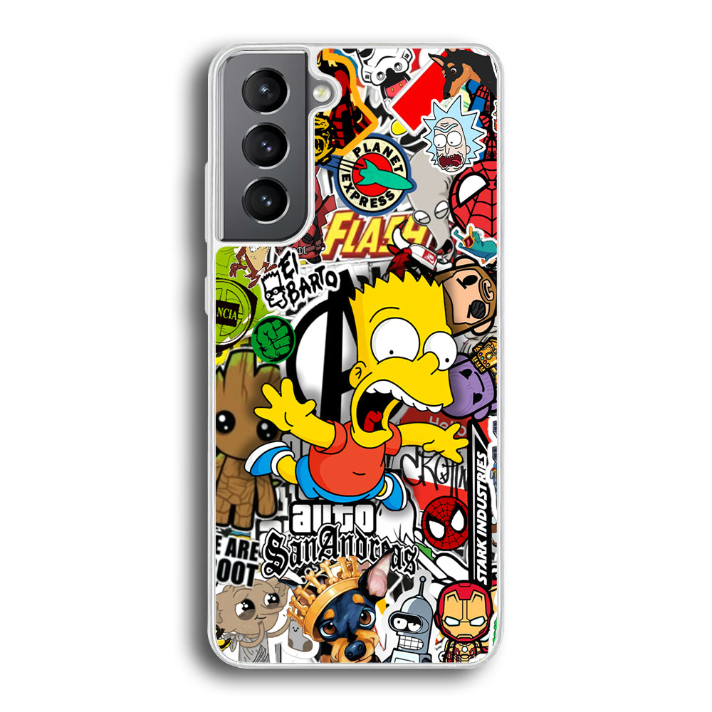 Bart Scream and Jumping Samsung Galaxy S21 Case