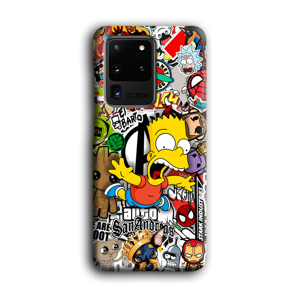 Bart Scream and Jumping Samsung Galaxy S20 Ultra Case
