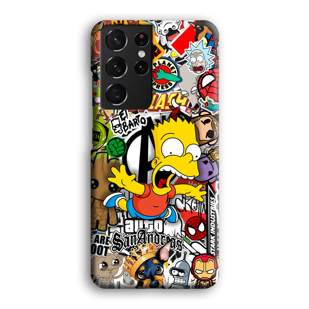 Bart Scream and Jumping Samsung Galaxy S21 Ultra Case