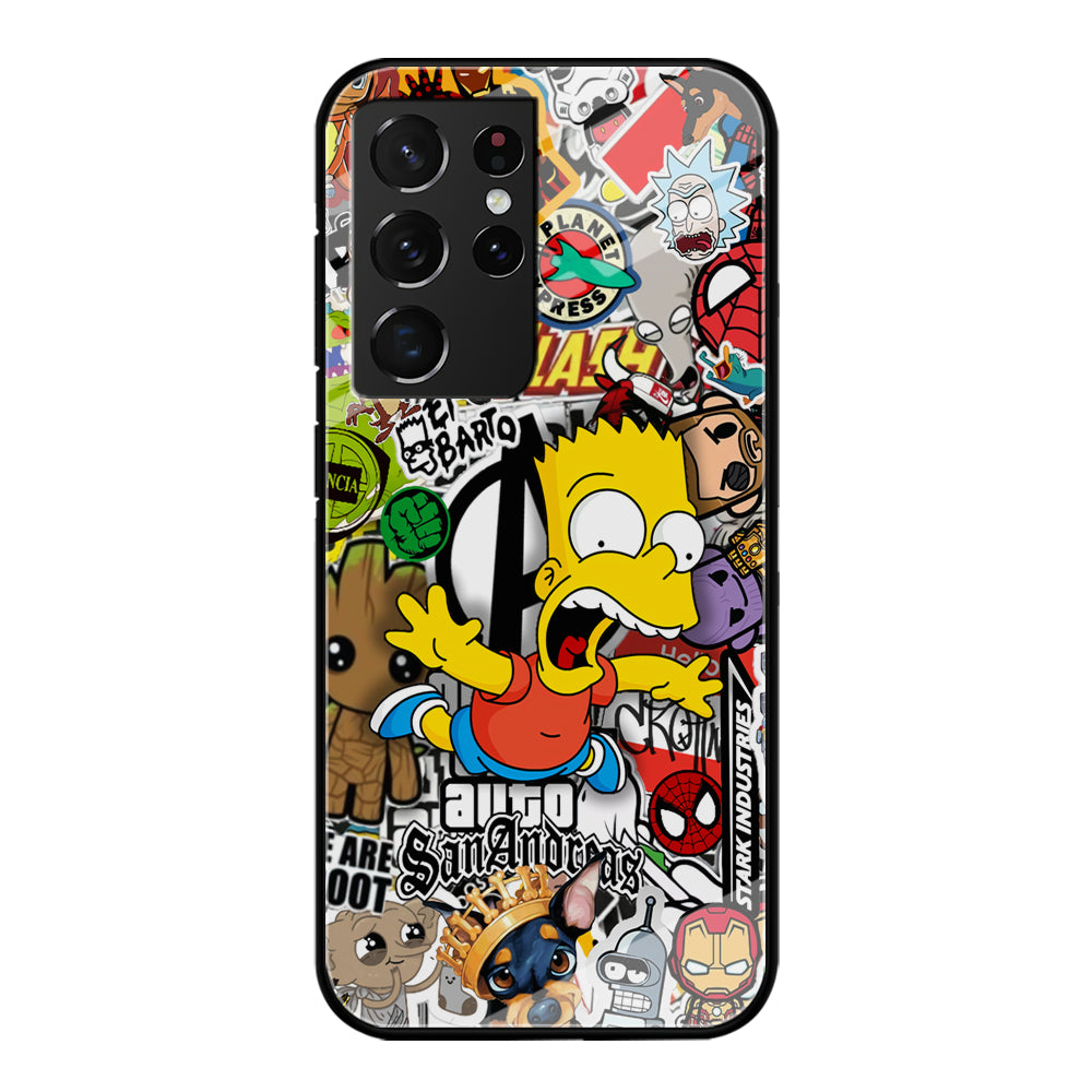 Bart Scream and Jumping Samsung Galaxy S21 Ultra Case