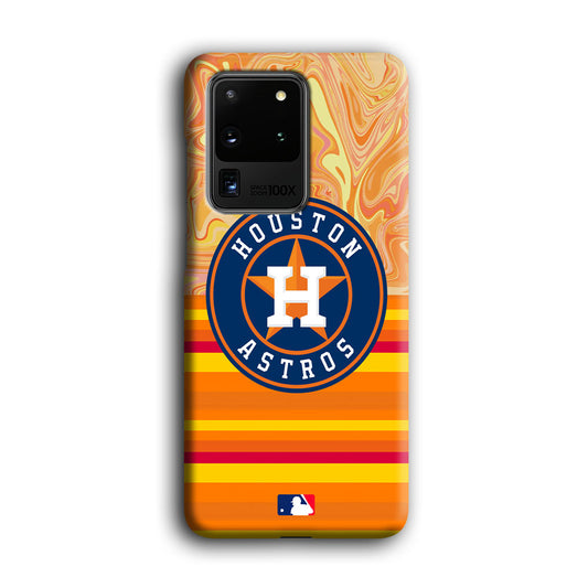 Baseball Houston Astros Oranje Theme Samsung Galaxy S20 Ultra 3D Case