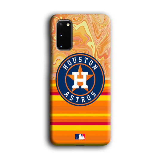 Baseball Houston Astros Oranje Theme Samsung Galaxy S20 3D Case