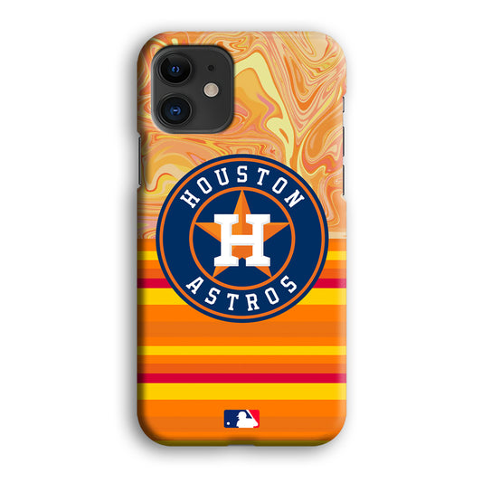 Baseball Houston Astros Oranje Theme iPhone 12 3D Case