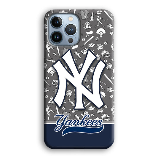 Baseball New York Yankees Platinum iPhone 13 Pro 3D Case