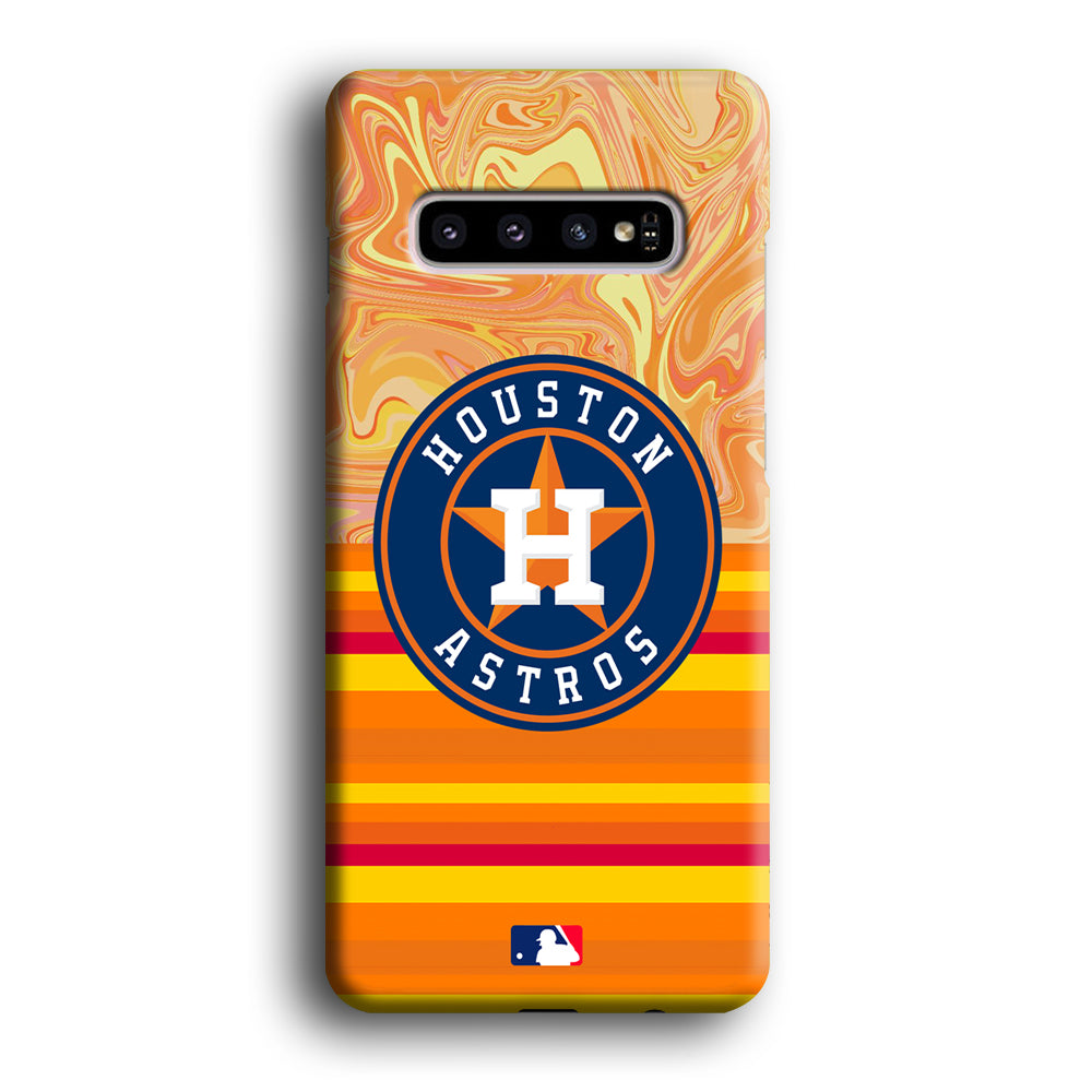 Baseball Houston Astros Oranje Theme Samsung Galaxy S10 3D Case