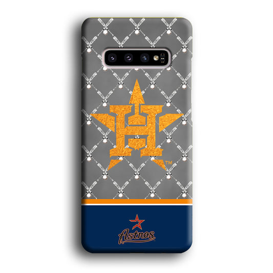 Baseball Houston Astros Stick Patern Logos Samsung Galaxy S10 Plus 3D Case