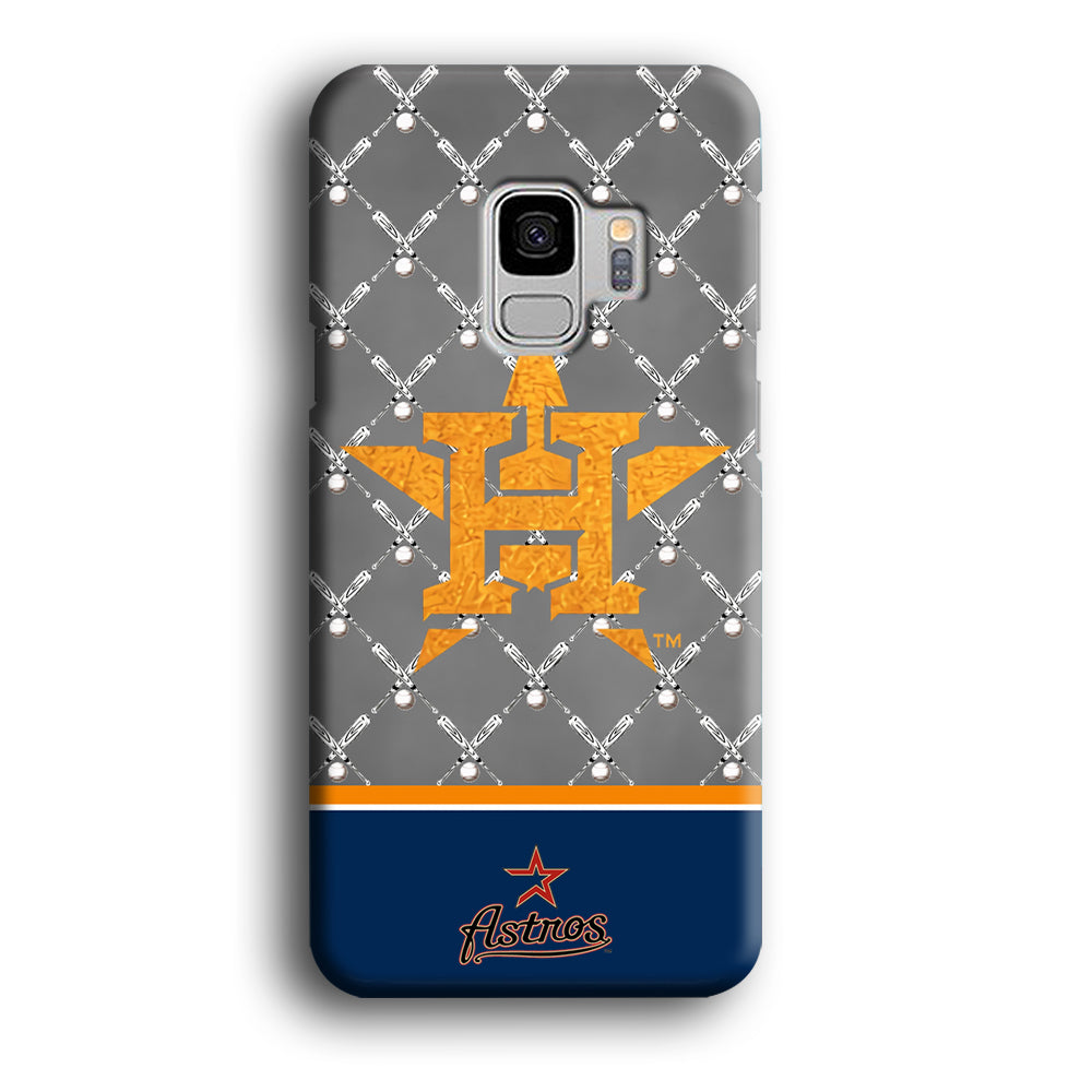 Baseball Houston Astros Stick Patern Logos Samsung Galaxy S9 3D Case