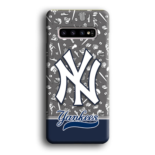 Baseball New York Yankees Platinum Samsung Galaxy S10 3D Case