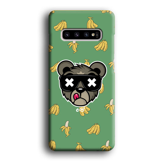 Bear Head Banana Patern Samsung Galaxy S10 3D Case
