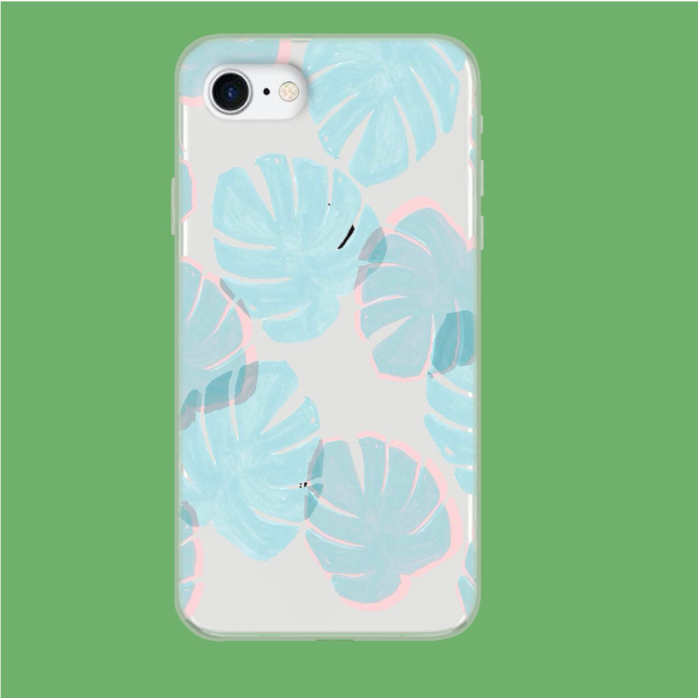 Blue Forest Leaves iPhone 8 Clear Case
