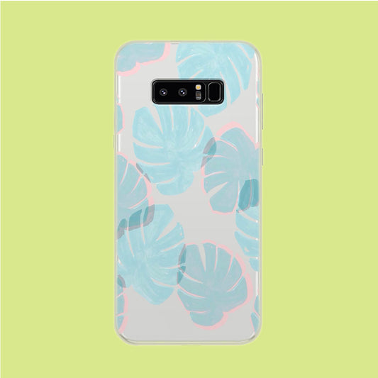 Blue Forest Leaves Samsung Galaxy Note 8 Clear Case