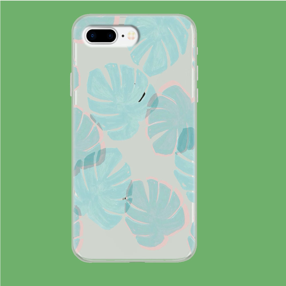Blue Forest Leaves iPhone 8 Plus Clear Case