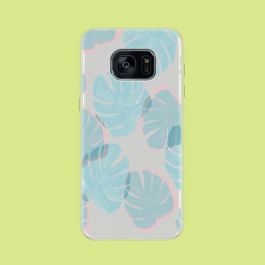 Blue Forest Leaves Samsung Galaxy S7 Edge Clear Case