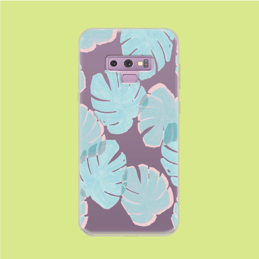 Blue Forest Leaves Samsung Galaxy Note 9 Clear Case
