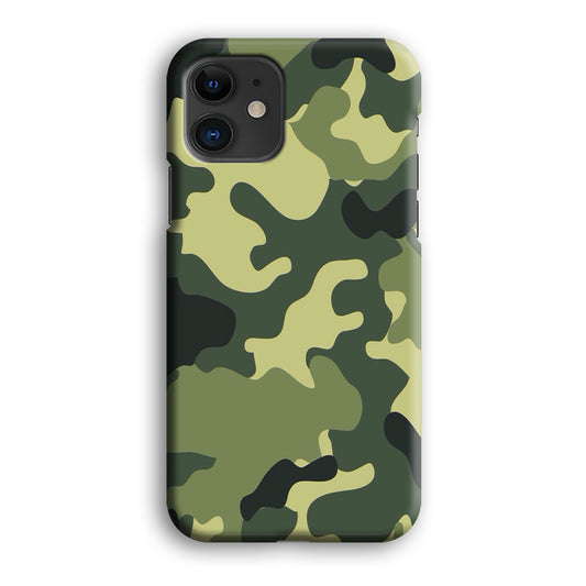 Camo Dark Green Curve Patern iPhone 12 3D Case