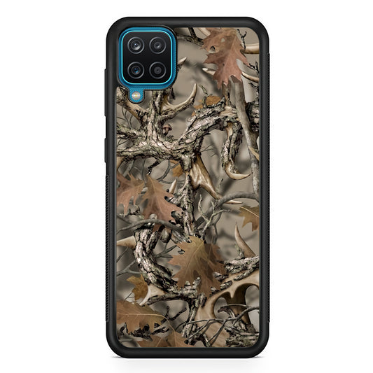 Camo Dry Leaves and Deer Horns Samsung Galaxy A12 Case