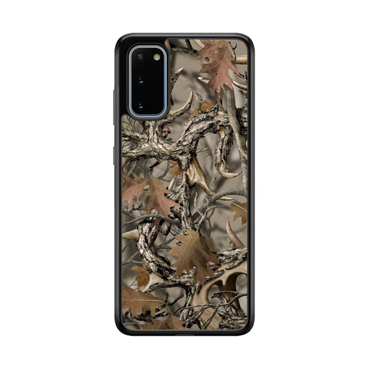 Camo Dry Leaves and Deer Horns Samsung Galaxy S20 Case