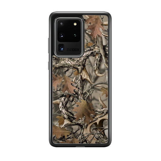 Camo Dry Leaves and Deer Horns Samsung Galaxy S20 Ultra Case