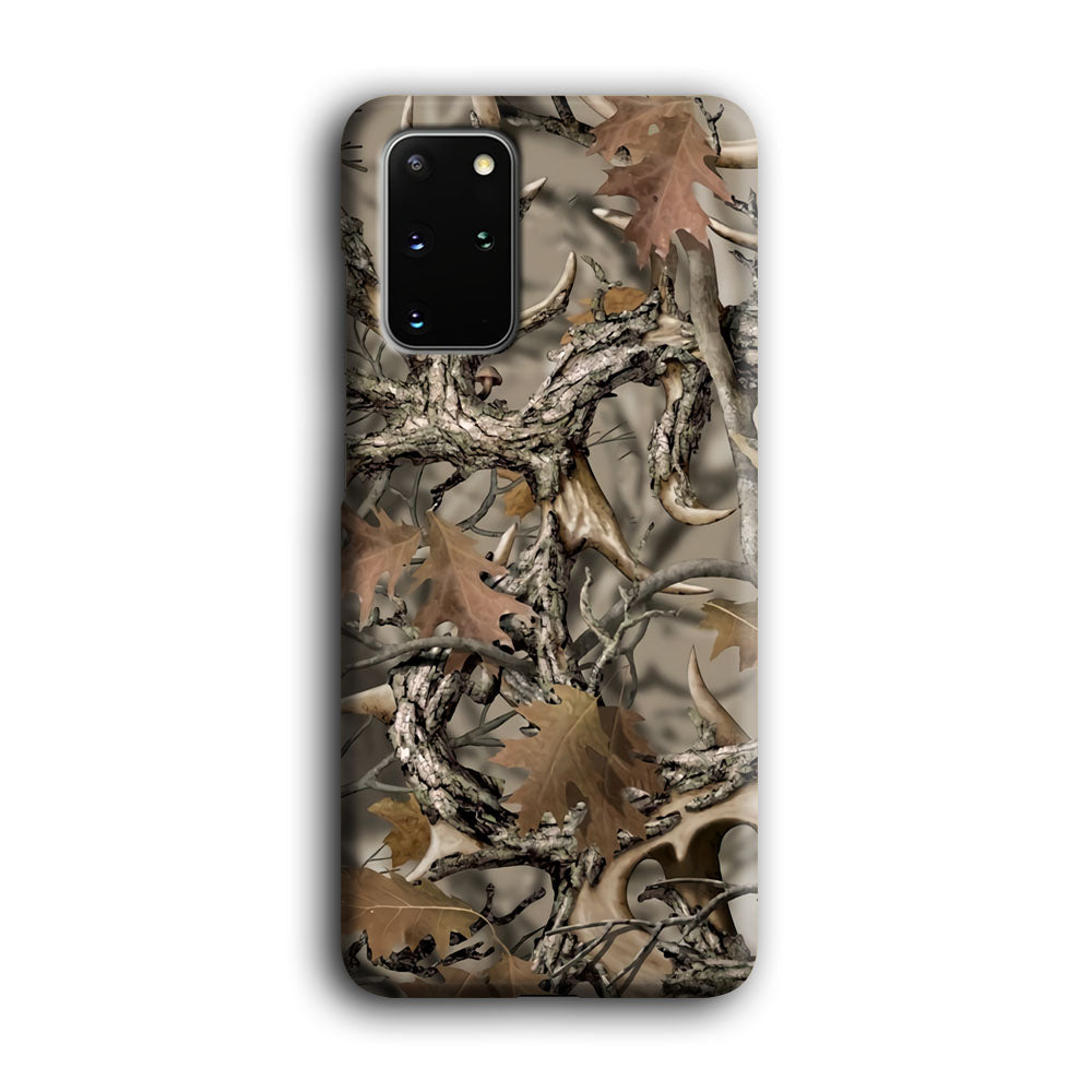 Camo Dry Leaves and Deer Horns Samsung Galaxy S20 Plus Case