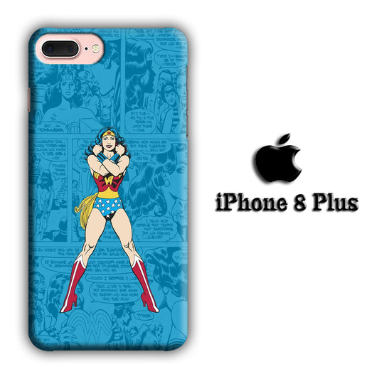 Cartoon in Comics of Wonderwoman iPhone 8 Plus 3D Case