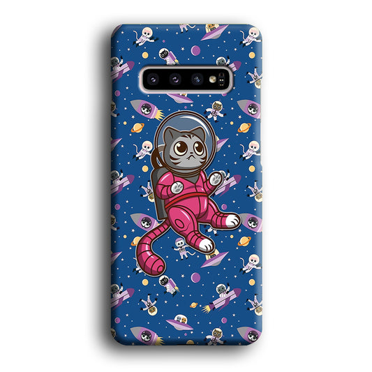 Cat Astronaut From Earth Samsung Galaxy S10 3D Case
