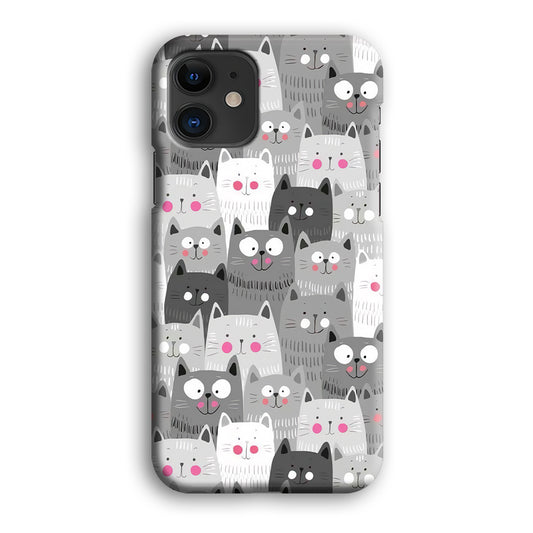 Cat Smily Collage iPhone 12 3D Case