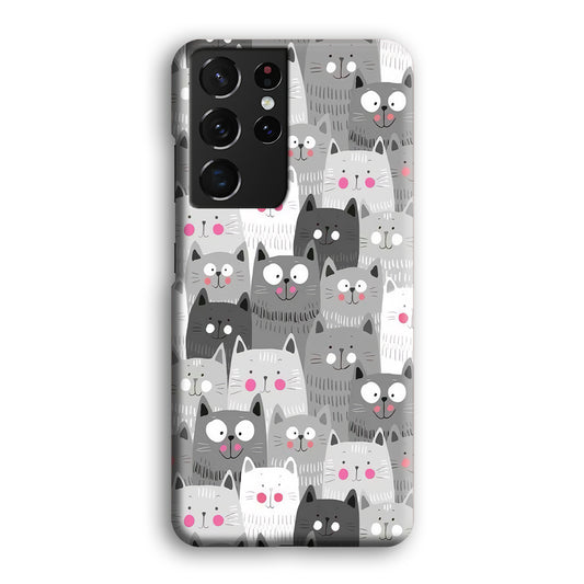 Cat Smily Collage Samsung Galaxy S21 Ultra 3D Case