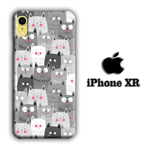 Cat Smily Collage iPhone XR 3D Case
