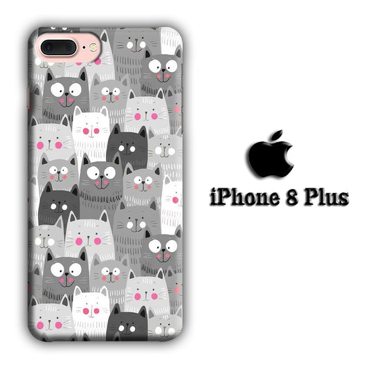 Cat Smily Collage iPhone 8 Plus 3D Case
