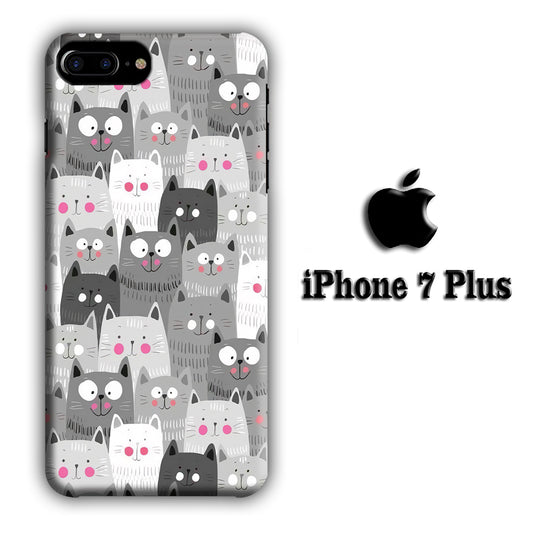 Cat Smily Collage iPhone 7 Plus 3D Case