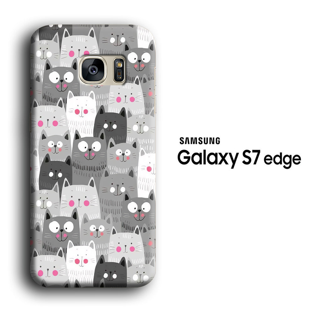 Cat Smily Collage Samsung Galaxy S7 Edge 3D Case
