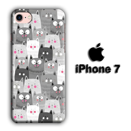 Cat Smily Collage iPhone 7 3D Case